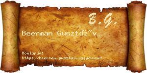 Beerman Gusztáv névjegykártya